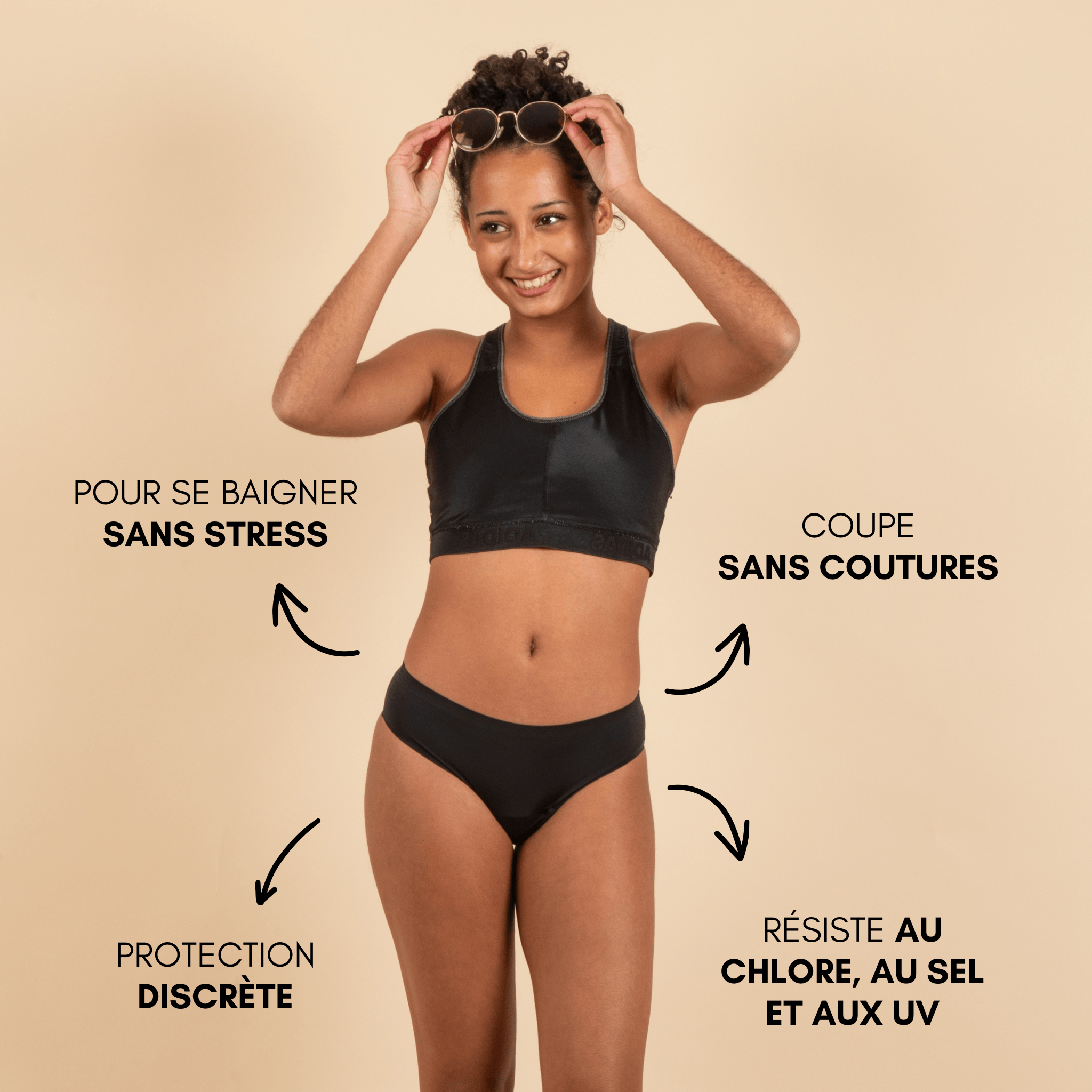 Maillot de bain menstruel ados Nora Sans Coutures