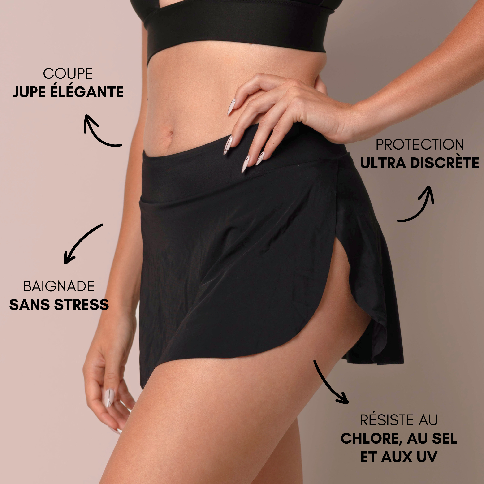 Jupe de bain menstruelle Maude (Nouveauté)