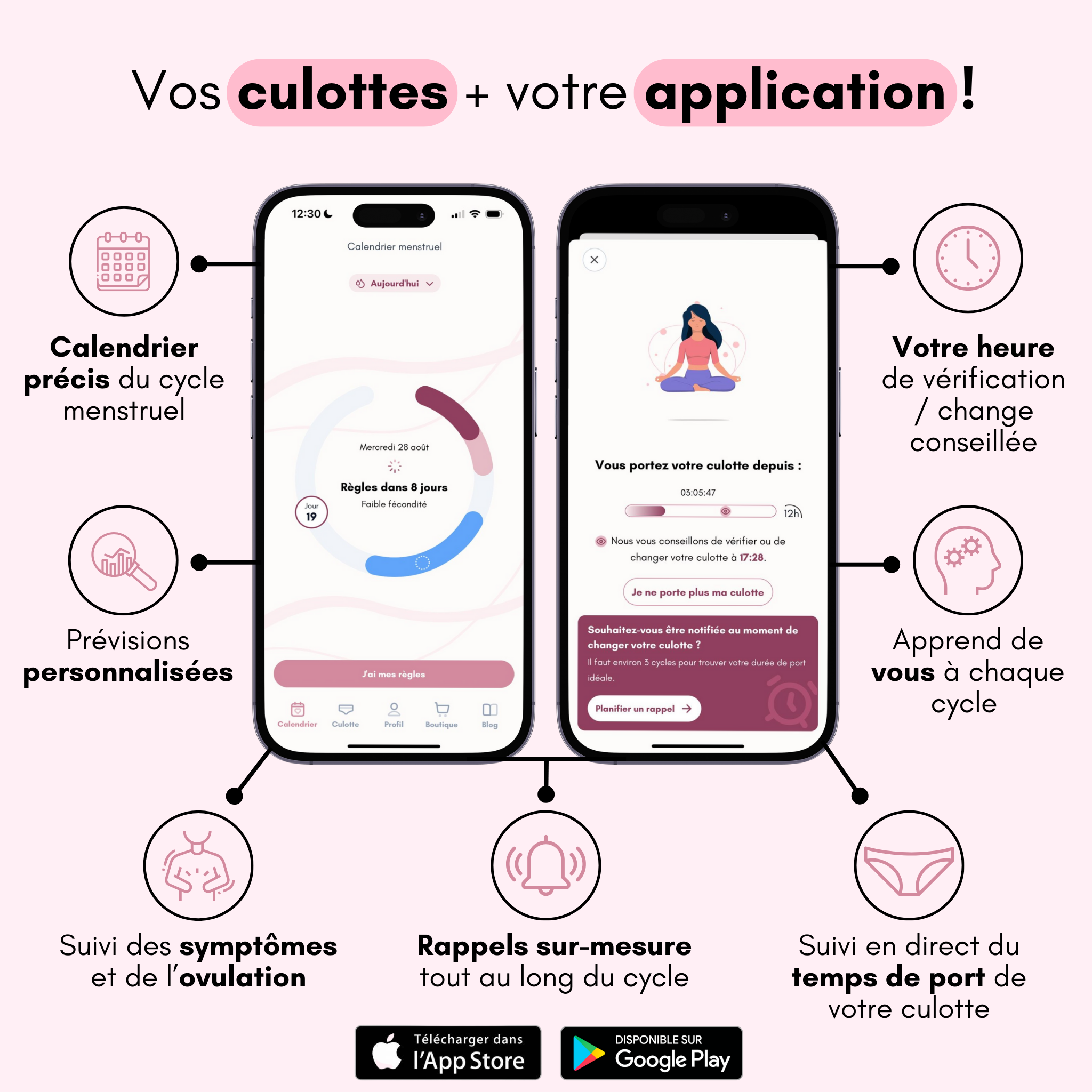 Culotte Menstruelle Ados Respirante Détachable Claire (Nouveauté)