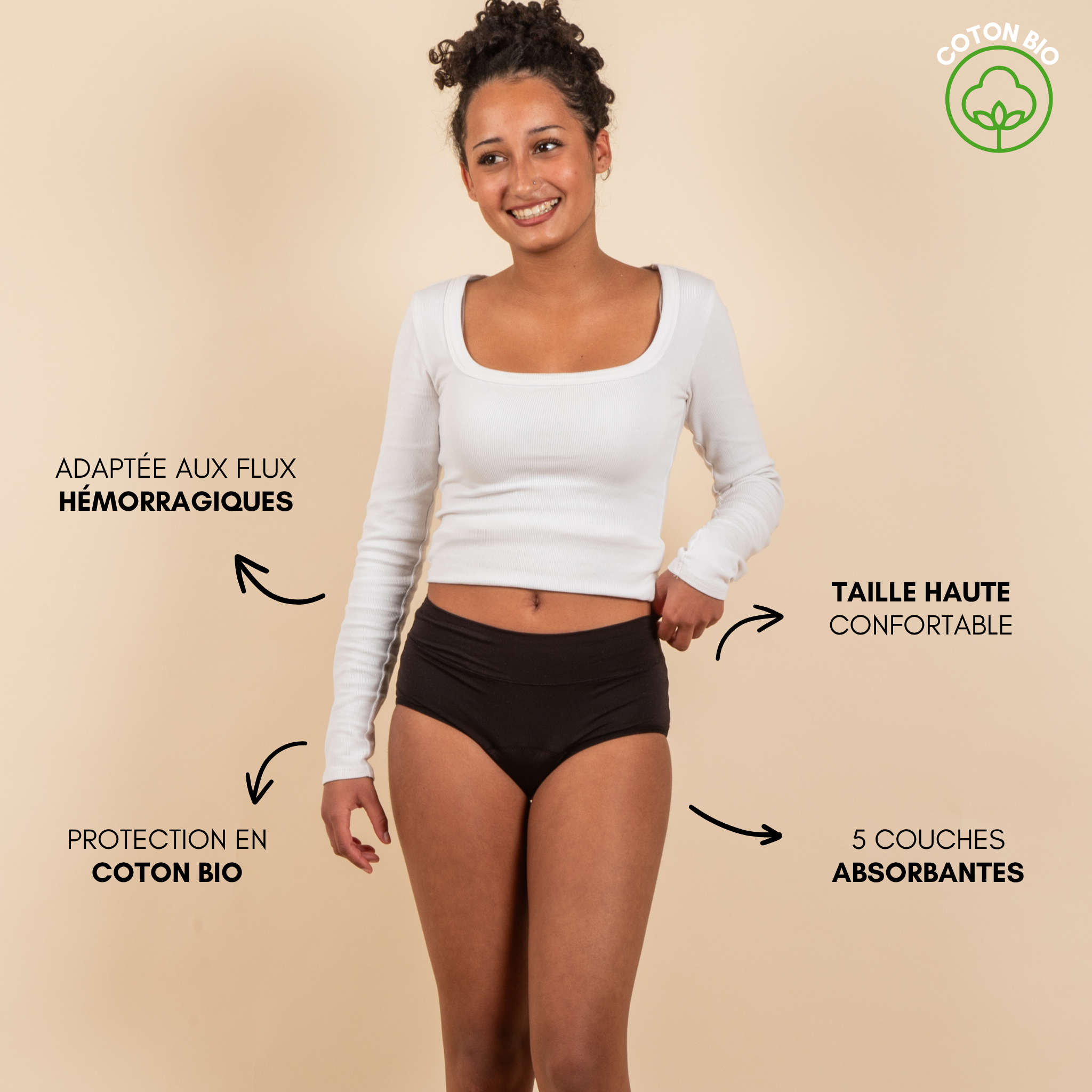 Culotte Menstruelle Ados Marie (Nouveauté) Adaptée aux flux hémorragiques